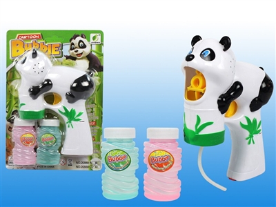 B/O PANDA BUBBLE GUN W/MUSIC，BLUE LED，2 BOTTLE LIQUID - HP1072514