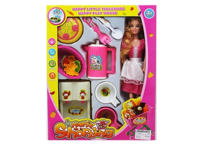 餐具带实身芭比娃娃 - HP1073044