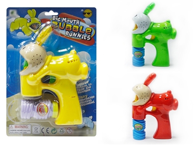 B/O MINI ROBBIT BUBBLE GUN W/MUSIC，3 FLASHING LED，1 BOTTLE LIQUID - HP1075547