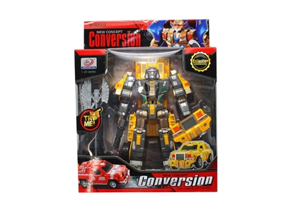 TRANSFORMATIVE CAR W/LIGHT & MUSIC YELLOW/WHITE INCLUDED BUTTONCELL - HP1076004