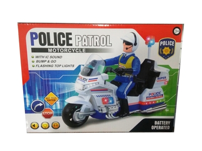 电动万向摩托警车带灯光音乐 - HP1078109