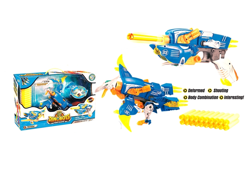 DIECAST TRANSFORMATION SOFT SHOOTING GUN W/20PCS BULLET - HP1080132