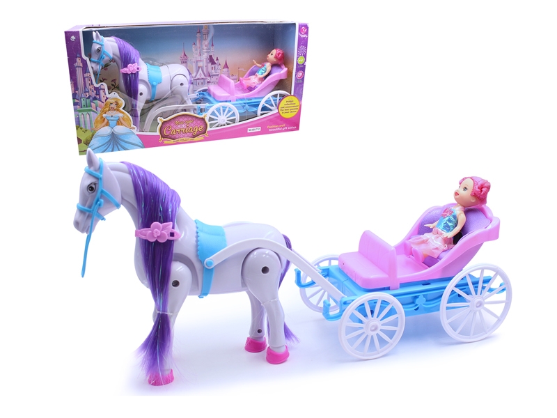 B/O CARRIAGE W/3 SOLID BODY DOLL - HP1080669