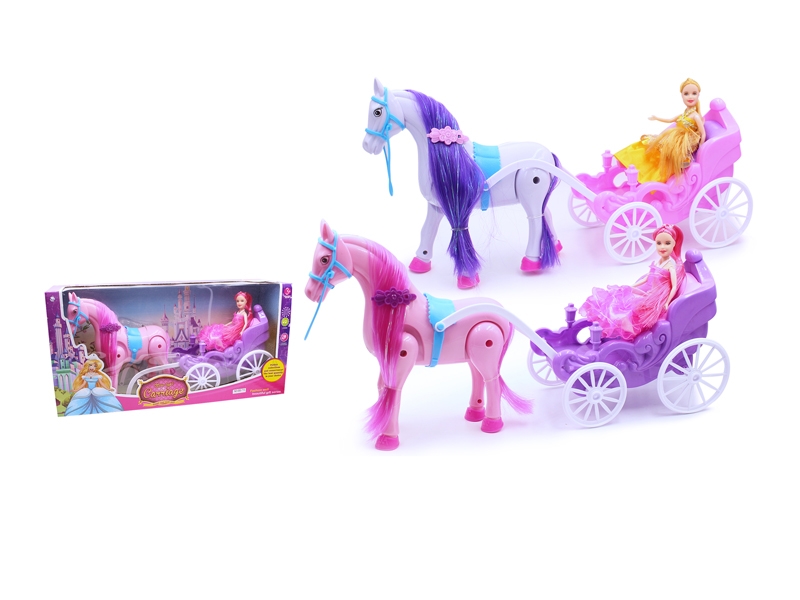 B/O CARRIAGE W/3 SOLID BODY DOLL - HP1080672