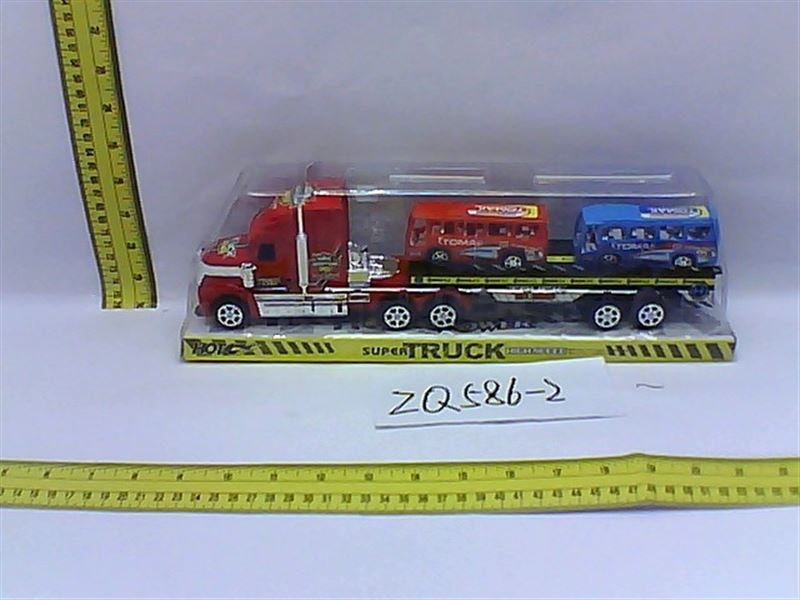 FRICTION TRUCK W/2 CAR BLACK/WHITE/RED - HP1082084