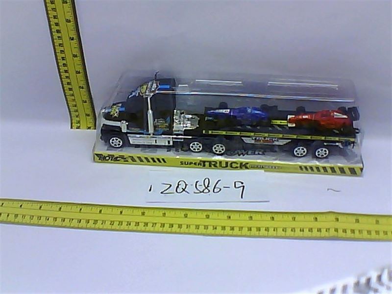 FRICTION TRUCK W/2 CAR BLACK/WHITE/RED - HP1082087