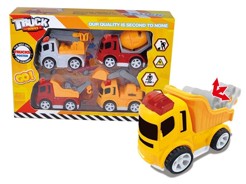 FRICTION CONSTRUCTION CAR W/LIGHT & MUSIC 4PCS - HP1082846