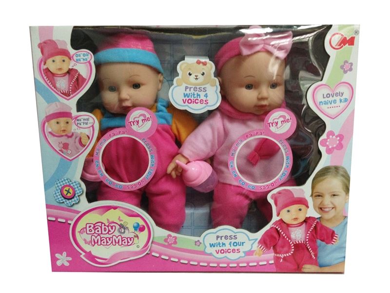 30CM COTTON BODY DOLL W/IC,2PCS - HP1083157