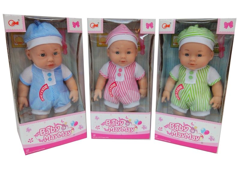 30CM PLASTIC BODY DOLL W6 SOUND /IC,3 COLORS,RED/BLUE/GREEN - HP1083189