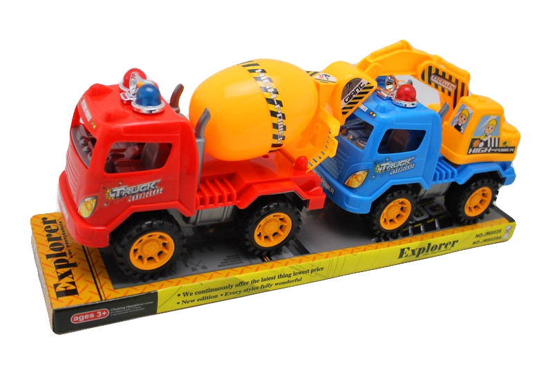 FRICTION CONSTRUCTION CAR 2PCS  RED/BLUE/GREEN - HP1083298