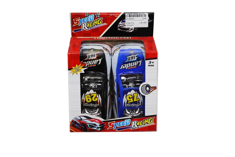 PULL BACK RACING CAR 2PCS RED/BLACK/BLUE - HP1083552