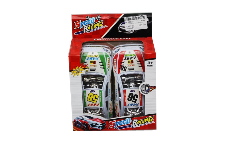 PULL BACK RACING CAR 2PCS RED/BLACK/BLUE - HP1083555