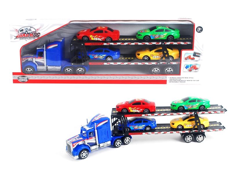 FRICTION CONTAINER TRUCK W/4PCS FREE WAY CAR - HP1083556