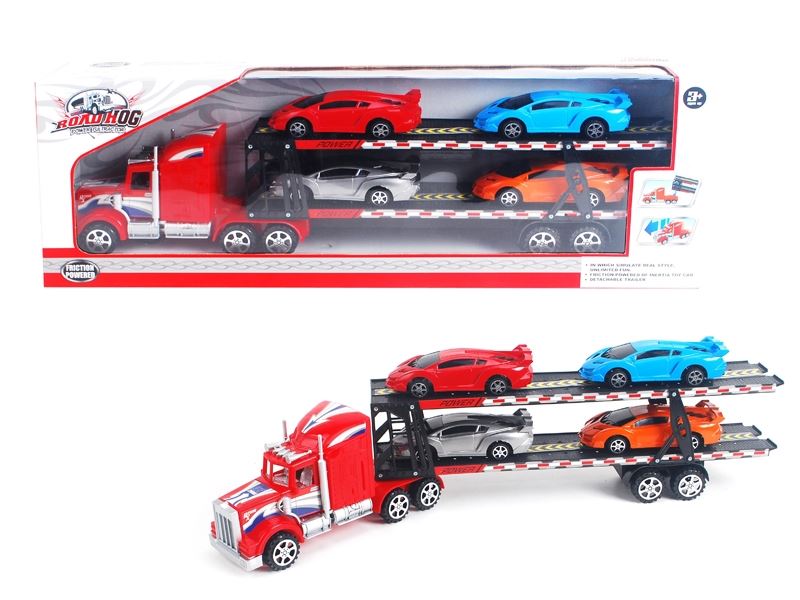 FRICTION CONTAINER TRUCK W/4PCS FREE WAY CAR - HP1083557
