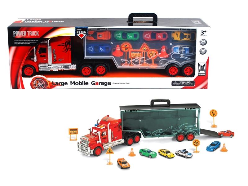 FRICTION CONTAINER TRUCK W/6PCS FREE WAY CAR - HP1083559