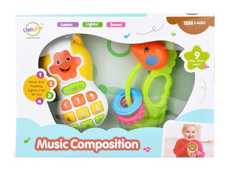 BABY RATTLE PHONE W/LIGHT & MUSIC & BABY RATTLE - HP1083629