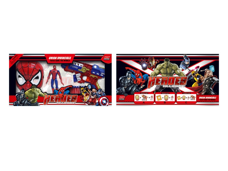 SPIDER-MAN MASK W/SOFT SHOOTING GUN & DOLL & LIGHT & MUSIC - HP1085512