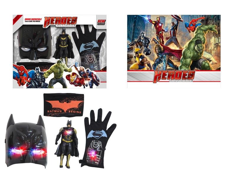 BATMAN MASK W/GLOVE & LAUNCHER & DOLL & CLOAK & LIGHT & MUSIC ,INCLUDED BATTERY - HP1085516