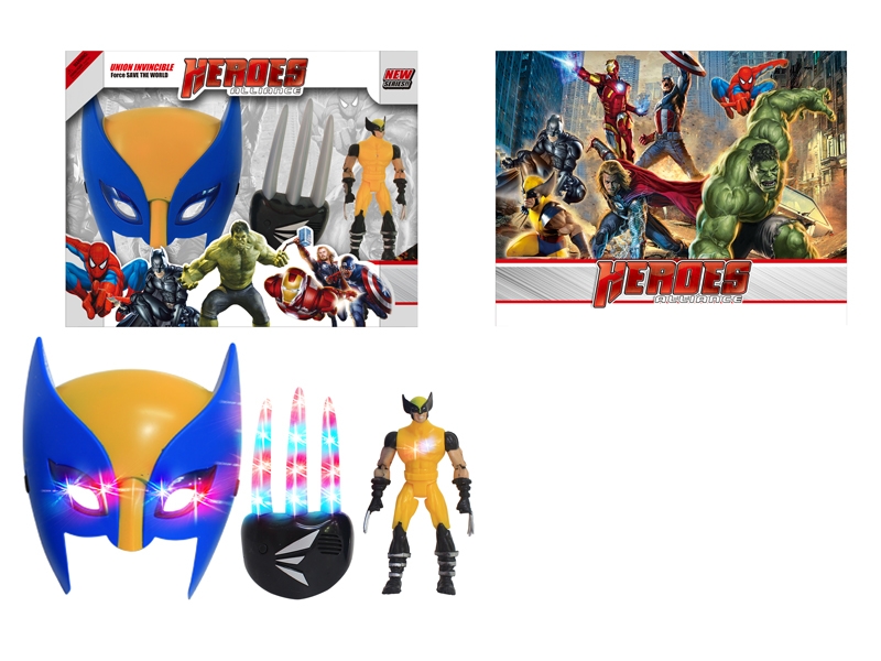 WOLVERINE MASK W/CLAW & DOLL & LIGHT & MUSIC ,INCLUDED BATTERY - HP1085518