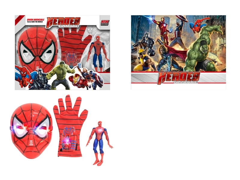 SPIDER-MAN MASK W/GLOVE & LAUNCHER & DOLL & LIGHT & MUSIC ,INCLUDED BATTERY - HP1085529