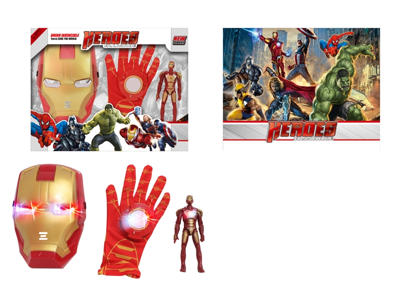 IRON MAN MASK W/GLOVE & LAUNCHER & DOLL & LIGHT & MUSIC - HP1085530