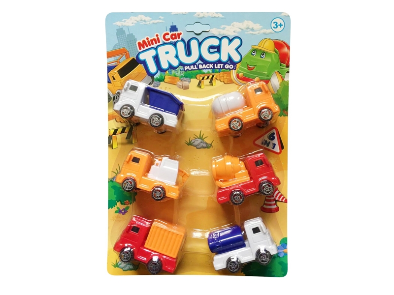 PULL BACK CONSTRUCTION CAR 6PCS - HP1086341