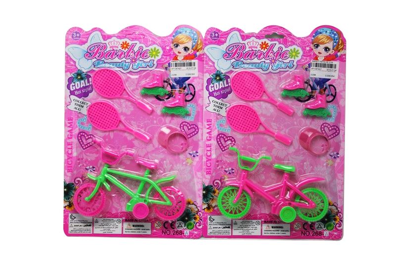 PULL BACK BICYCLE W/ACCESSORIES & 6