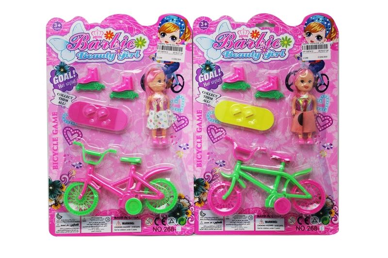 PULL BACK BICYCLE W/ACCESSORIES & 6