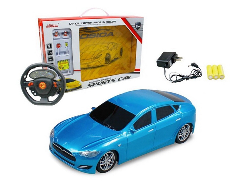 1:18特斯拉4通遥控车模 红银蓝灰三色混装 - HP1087568