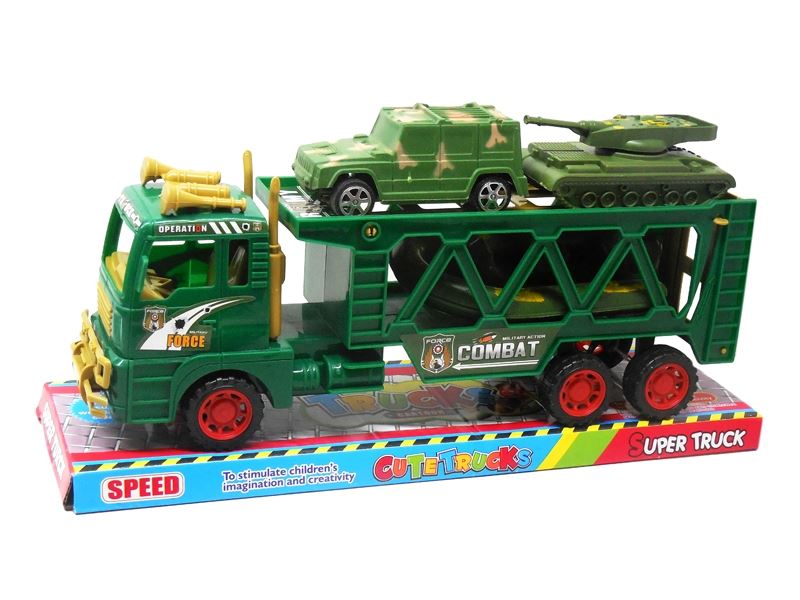 FRICTION TRUCK W/TANK & FREE WAY CAR & BOAT - HP1087689