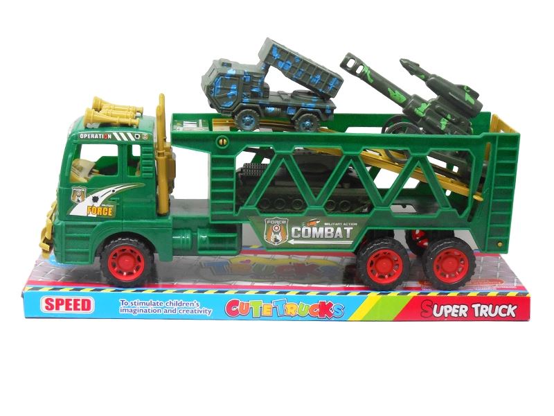 FRICTION TRUCK W/TANK & CAR & CANNON - HP1087690