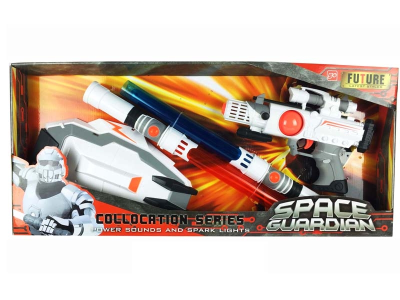 B/O SPACE SWORD & GUN W/SHIELD,LIGHT,MUSIC - HP1087876