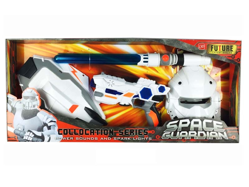 B/O SPACE SWORD & GUN W/SHIELD,MASK,LIGHT,MUSIC - HP1087878