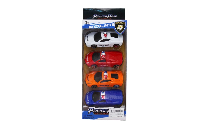 PULL BACK POLICE CAR 4PCS - HP1087979