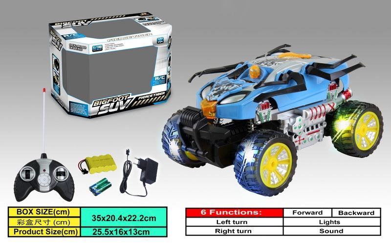 6 FUNCTION R/C CAR W/LIGHT & MUSIC RED/BLUE - HP1088329