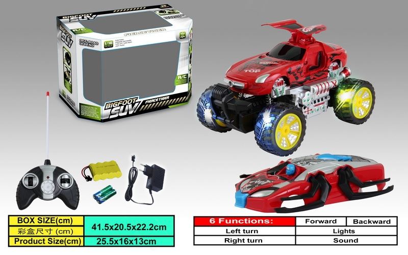 6 FUNCTION R/C CAR W/LIGHT RED/BLUE - HP1088335
