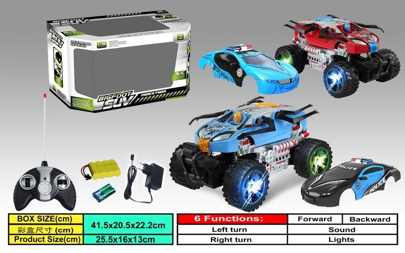 6 FUNCTION R/C CAR W/LIGHT & MUSIC RED/BLUE - HP1088398
