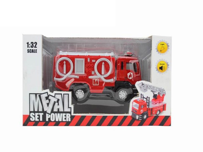 1:32 DIE-CAST PULL BACK FIRE TRUCK W/LIGHT & MUSIC INCLUDED BATTERY - HP1089584