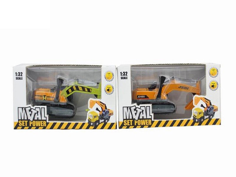 1:32 DIE-CAST PULL BACK CONSTRUCTION CAR W/LIGHT & MUSIC INCLUDED BATTERY - HP1089586