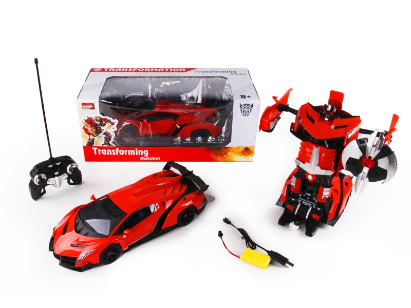 1：14六通毒药遥控变形机器人+小遥控器带灯光 包电 银灰、橙 - HP1089735