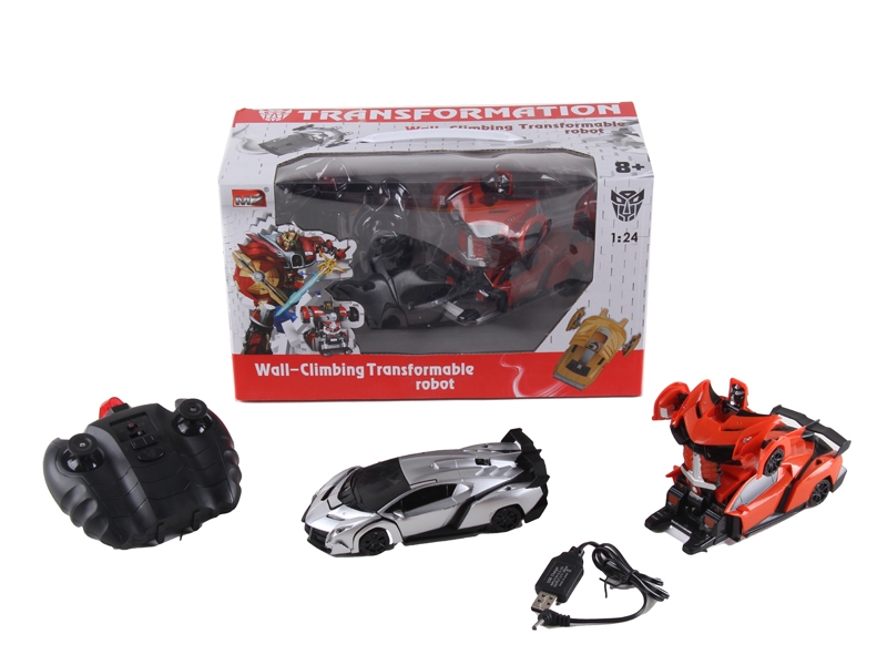 1:24兰博基尼毒药变形爬墙机器人带灯光 包电 橙、银灰 - HP1089765