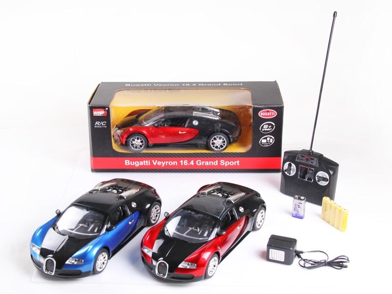 1：14授权塑胶遥控布加迪Veyron 包电带灯光 红、蓝 四通 - HP1089795