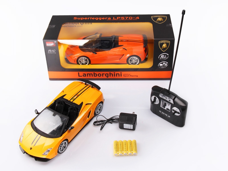 1:14授权兰博基尼LP570（敞篷版） 包电带灯光 橙、黄、银灰 四通 - HP1089796