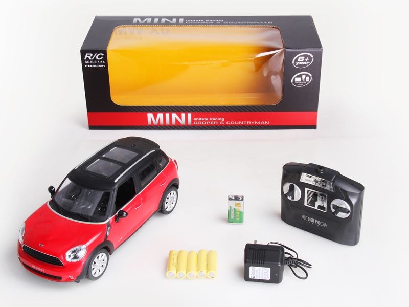 1：14塑胶遥控MINI 包电带灯光 红、蓝 四通 - HP1089803