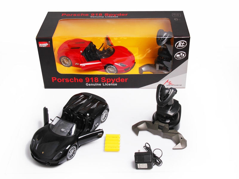 1:14授权保时捷918（可开门）包电 红、灰、黑 四通带灯光 - HP1089874