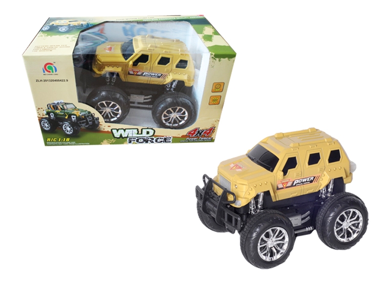 1：18四通道四轮驱动特技军事车（带灯，包电） - HP1089983