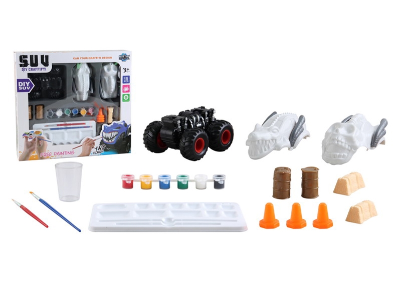 FRICTION 4WD CAR W/DIY PAINTING - HP1090415