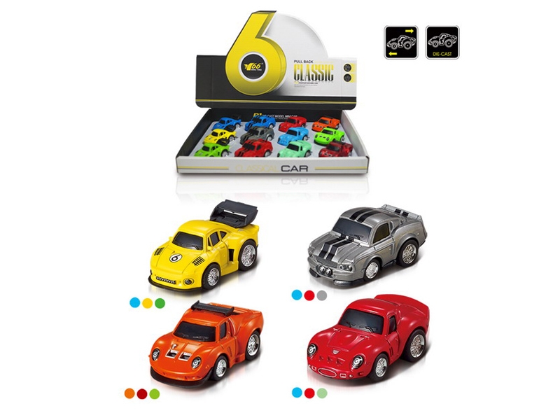 1:62 PULL BACK DIE CAST CAR 4ASST 12PCS/DISPLAY BOX - HP1090468