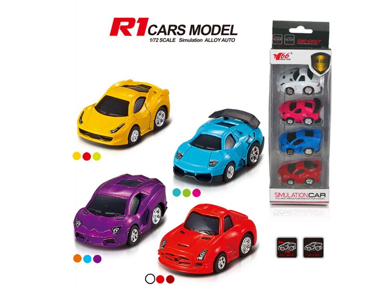 1:72 PULL BACK DIE CAST CAR 4ASST - HP1090512