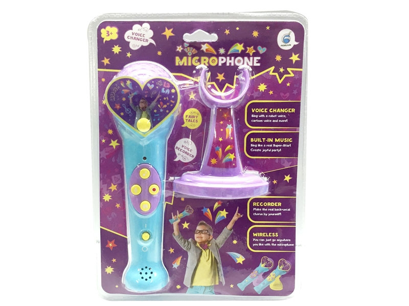 MICROPHONE W/LIGHT,MUSIC,STORY,RECORD,VOICE CHANGER - HP1091429